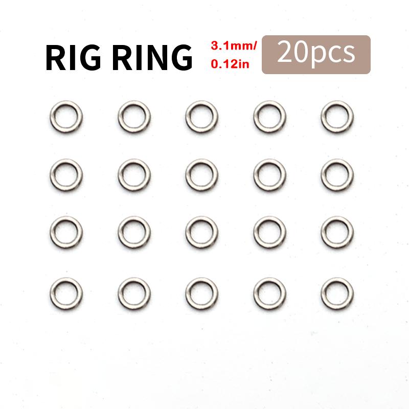 

20 шт. Аксессуары для карповой рыбалки 3,1 мм 3,7 мм Кольцо для оснастки PTEF Нержавеющая сталь 304 Черное кольцо с обратной стороны для карповой рыбалки Конечная оснастка