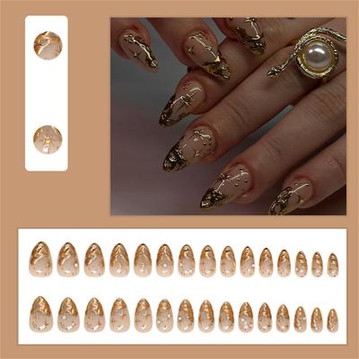 Full Cover False Nail with 3D Lunar Patterns Stick On Nail Manicure Nail Accesories For Office Workers And Students