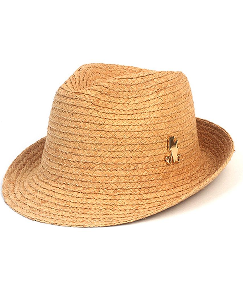 Yunibeosyeolkemiseuteuli Bu Raffia Simple Beige Fedora Summer Hat