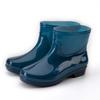 Rain shoes women's autumn and winter nonslip waterproof rain boots flatbottomed fashion water shoes warm velvet overshoes women's shoes