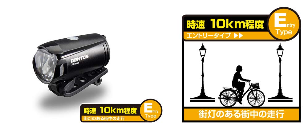 GENTOS LED Bike USB 210 Waterproof and for Road Bikes XB-B06R Light, Rechargeable, Lumens, Splash-Resistant,