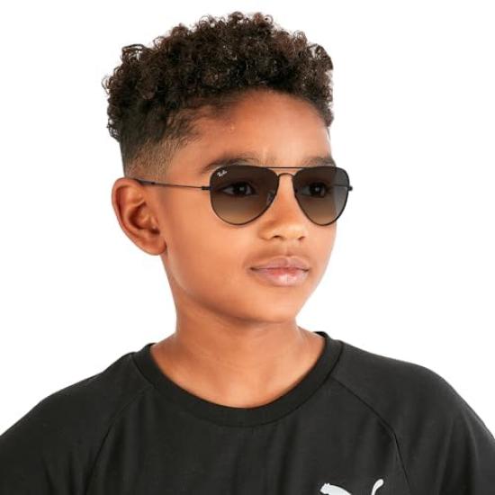 Sunglasses AVIATOR SHINY BLACK Japan 50 0RJ9506S JUNIOR Kids Ray-Ban (Ray-Ban) 220/11 (Shiny Black) (FREE Size) [Kids Model]