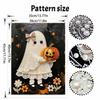Frameless Pearl Bead Painting Kit Cute Ghost with Pumpkin Design DIY Handmade Craft Canvas for Home Wall Decor Autumn Festival Art