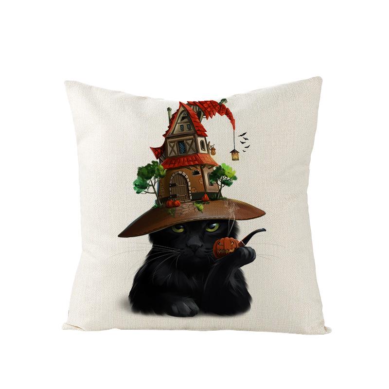 Neue Halloween Polyester Kissenbezug Zuhause Zuhause Schlafzimmer Sofa Kissen Lendenkissenbezug
