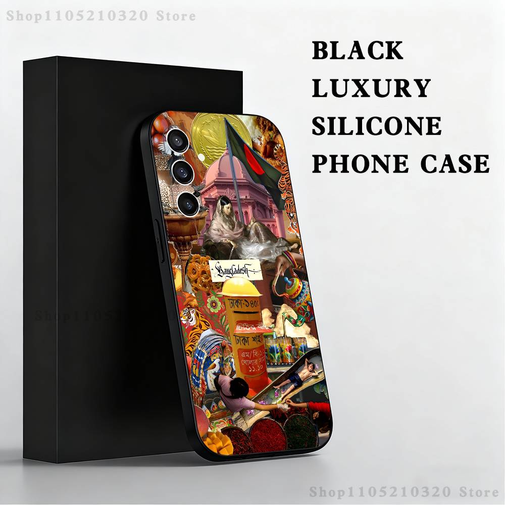

Bangladesh Culture Flag Collage Phone Case For Samsung S 25,24,23,22,30,21,10,9,Ultra,Plus,Lite,FE,4,5 G Black Soft Case SamsungS25plus 5G