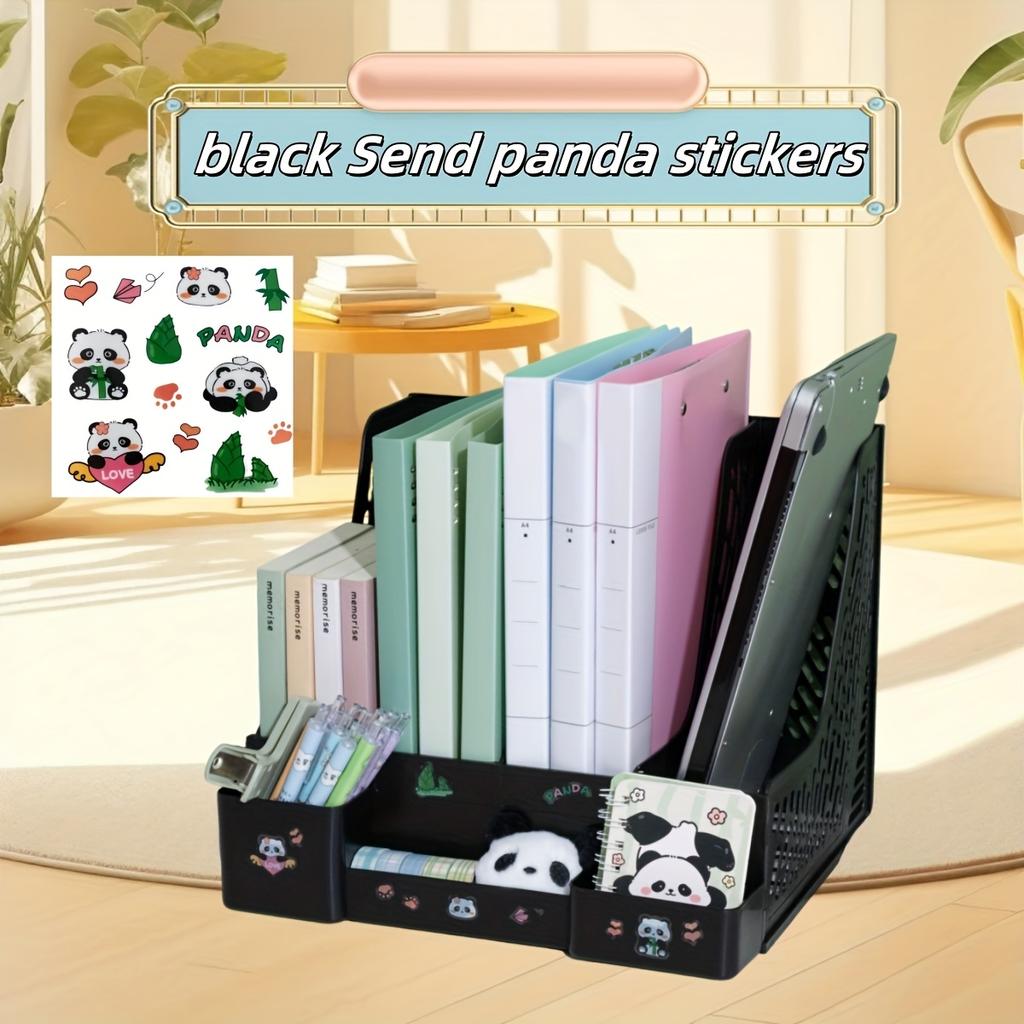 Thickened Bookshelf Desktop Study Book Stand A4 Folder Organizer Storage Box Four-Section Office Supplies File Box Archive