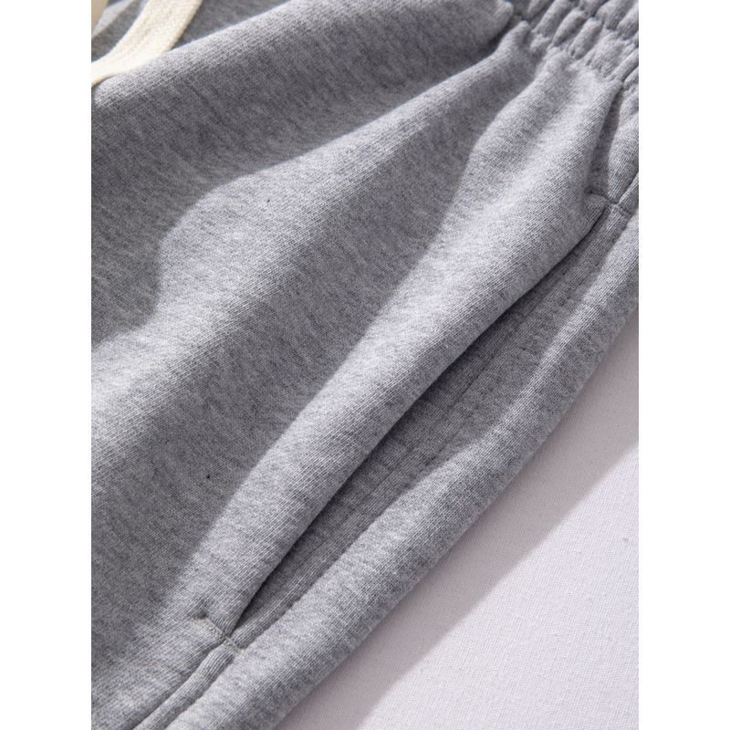 Men Pure Cotton Shorts Summer Thin Pure Cotton Breathable Sweatpants Trendy Loose Straight-leg Athleisure Cropped Pants for Men