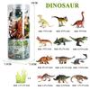 Oenux Miniature Animals Set Wild Sealife Farm Dinosaur Brinquedo Figurine Model Action Figures Zoo Cute Education Kids Toy Gift