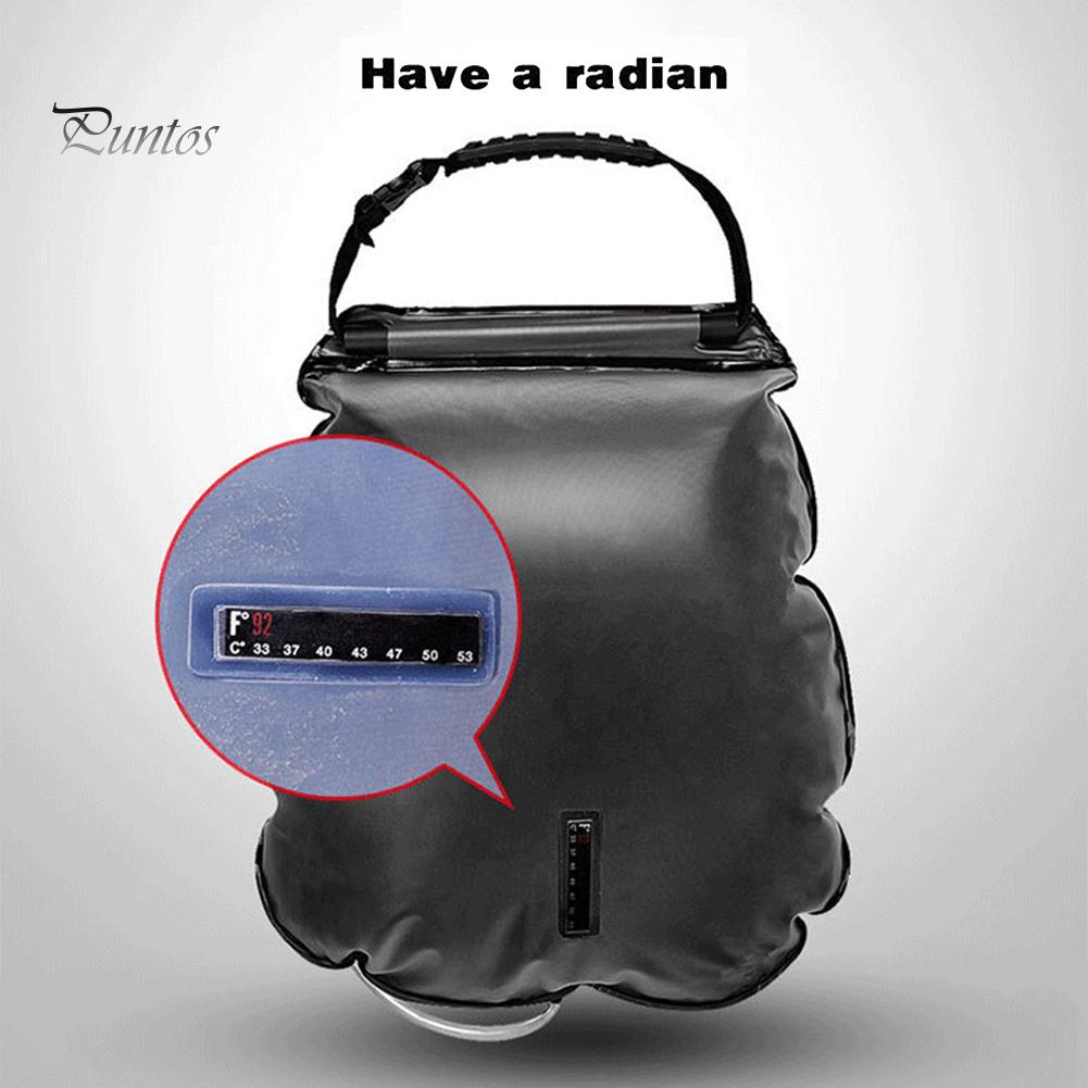 Puntos Outdoor Portable 20L Camping Turistika Solární vyhřívaná sprcha Koupání Taška na vodu