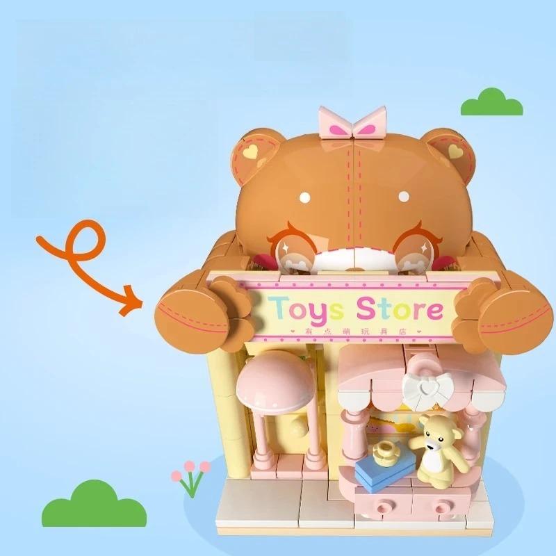 Street View Building Blocks Creative Paradise Children's Educational Assembly Cute Toy Store Handmade Diy Model Ornaments Gifts