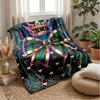 Purple Leopard Bow Theme blanket Lightweight Warm Flannel Blanket Decorative Throw Blanket for Home Decoration