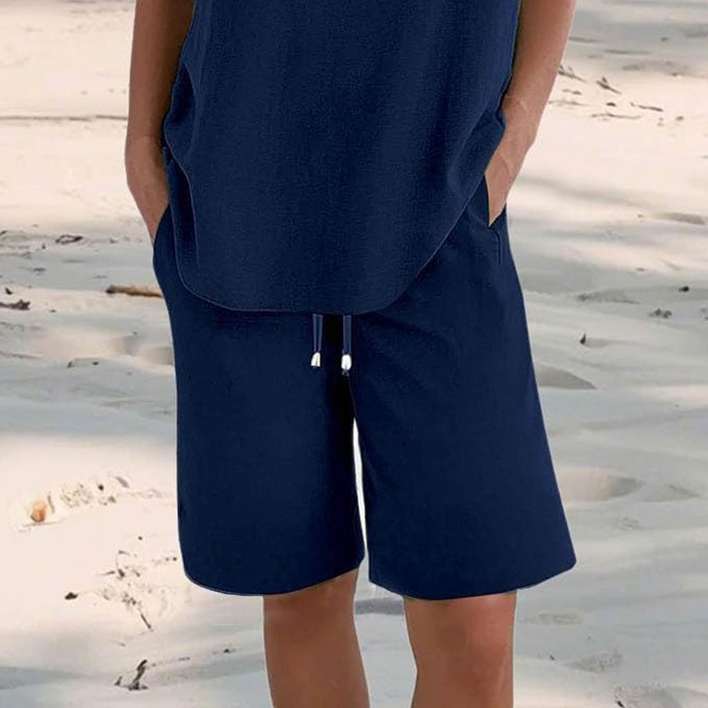Women's Casual  Summer Elastic Beach Shorts  Solid Casual Shorts