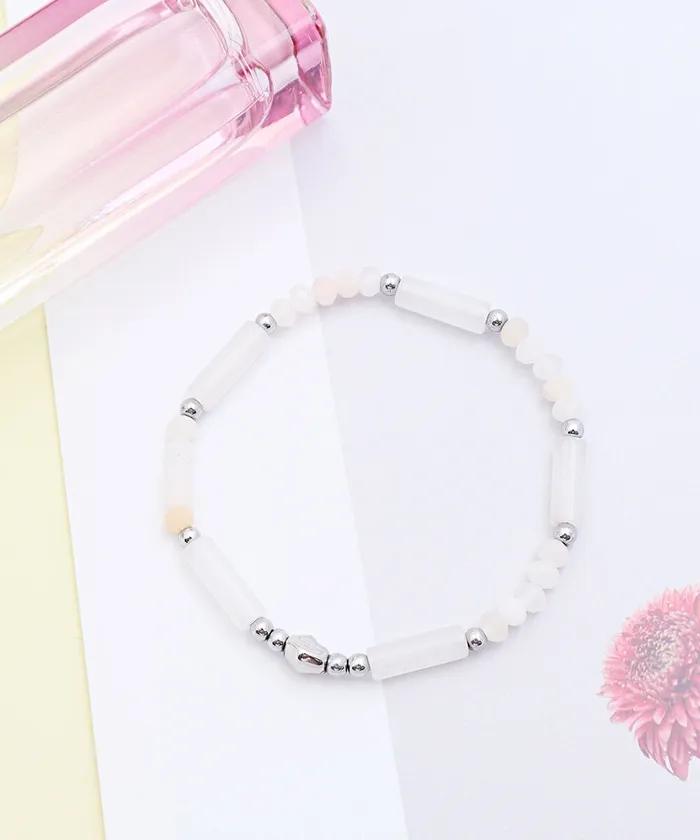 White Bar Point Minimal Daily Bracelet (PLT-BR-083_WT)