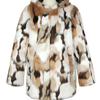 0 long color ribbon hat imitation fur coat women's casual coat autumn and winter