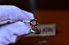 Natural Red Garnet Ring, Garnet Halo Ring, Garnet Silver Ring For Women, Engagement Cocktail Wedding Ring with Ring Band, Rhodium Plated