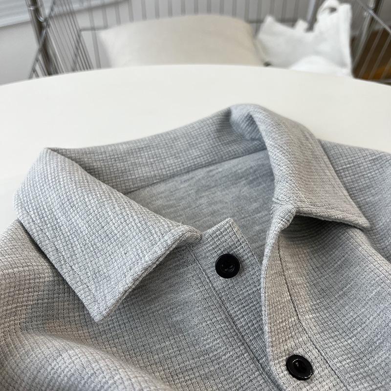 Retro Loose-Fit Long Sleeve Polo Sweatshirt - Spring/Autumn Casual Student Top