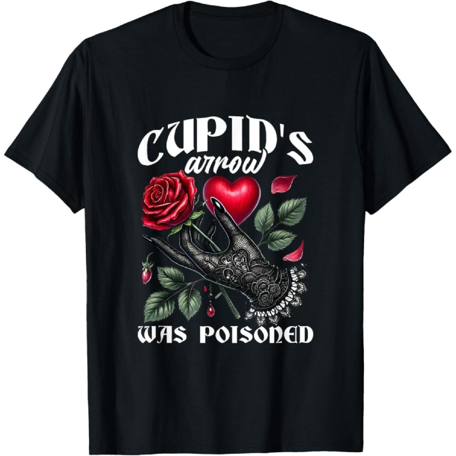 Cupid s Arrow Was Poisoned Gothic Anti Valentines Goth Girl T-Shirt(15) S