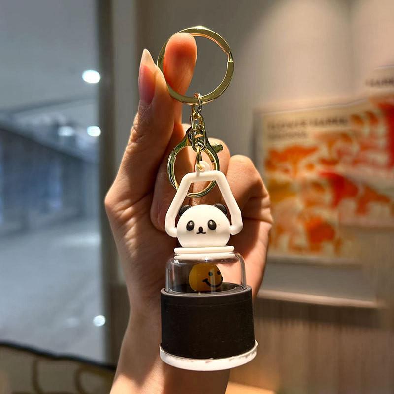 Adorable Glowing Panda Keychain Cute Silicone Cartoon Accessory For Gifts And Parties