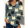 Autumn Women's 3D Printed V-Neck Long Sleeve T-Shirt