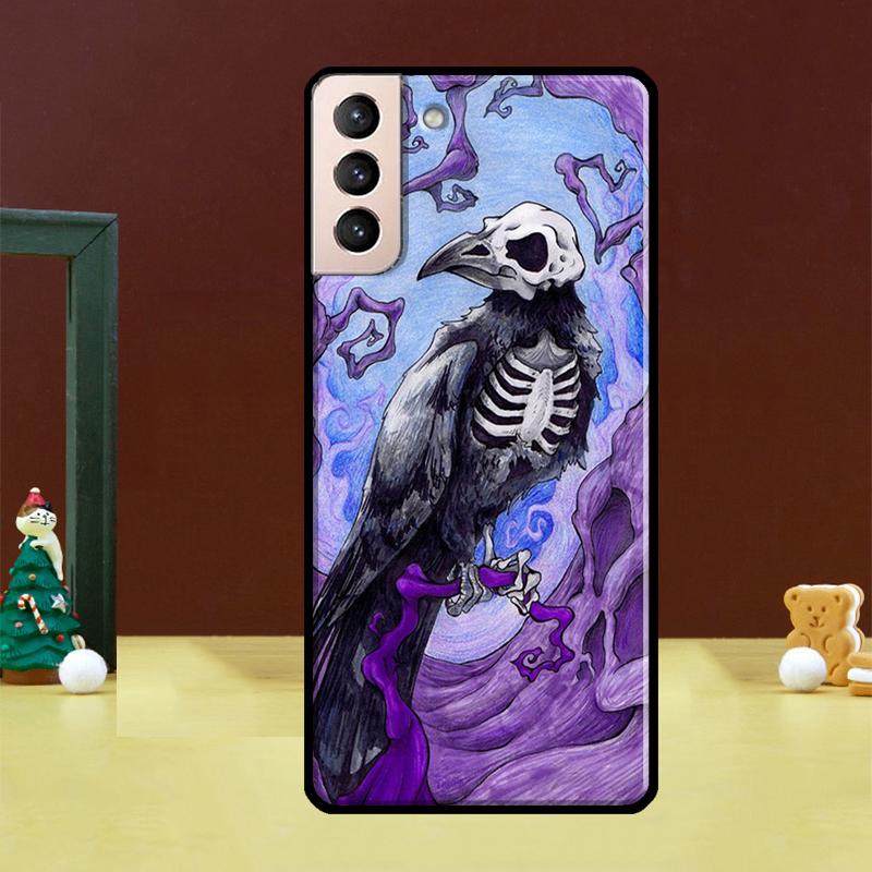 Raven Dark Crow Skull Phone Case For Samsung Galaxy S23 S22 Ultra S20 FE S9 S10 Note 10 Plus S21 FE S21 Ultra Cover