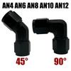4AN 6AN 8AN 10AN 12AN Female Thread To Hose End Pipe Adapter for Braided Line 45 90 Degree Swivel Elbow Oil Cooler Hose Fittings