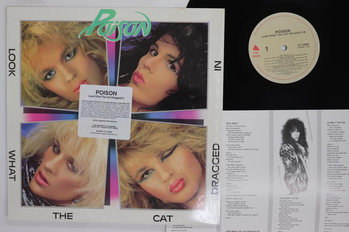 LP Record POISON Look What The Cat Dragged In ST73202 ENIGMA 1986 US Metal Used
