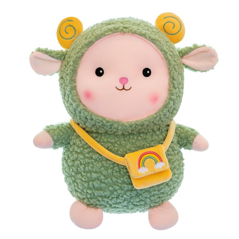 Cute Lamb Plush Toy Rainbow Sheep Doll Girl Sleeping On Bed Pillow Rag Doll Birthday Gift