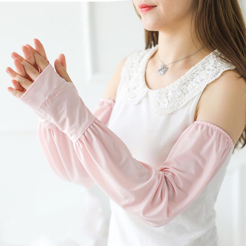 

Women s Ice Silk UV Protection Sleeves for Summer - Cooling, Loose Fit for Outdoor Sports & Driving чёрный