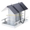 92MF Metal Bird Feeder for Garden Yard Outside Backyard with Perch Easy Hanging Hook and Large Capacity