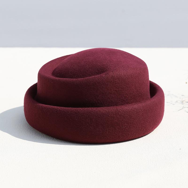 Women'S 100% Wool Beret With Veil | British Vintage Stewardess Hat | Elegant Banquet Luxury