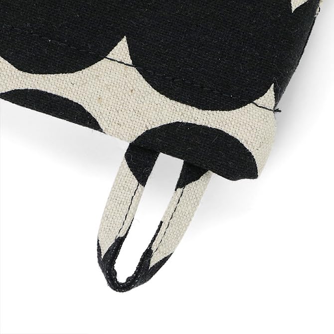 Marimekko Rasymatto Oven Mitten (Dark Blue X Linen) 073647 890 Dotted Circle Cotton Linen Pot Holder Mitten Single Hand Kitchenware Scandinavian