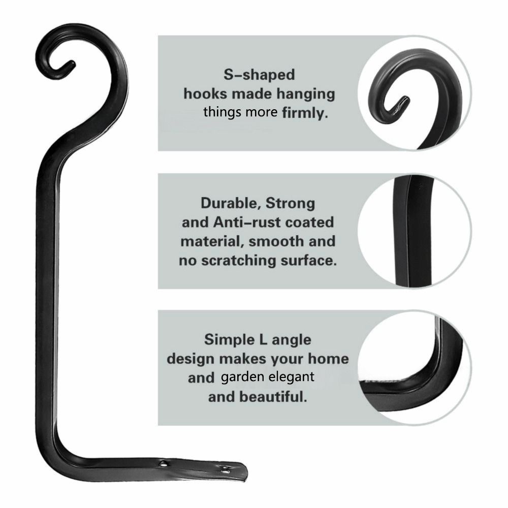 Wrought Iron Hanging Plant Stand Hooks Handmade Hanging Plant Brackets Flower Pot Rack  Outdoor