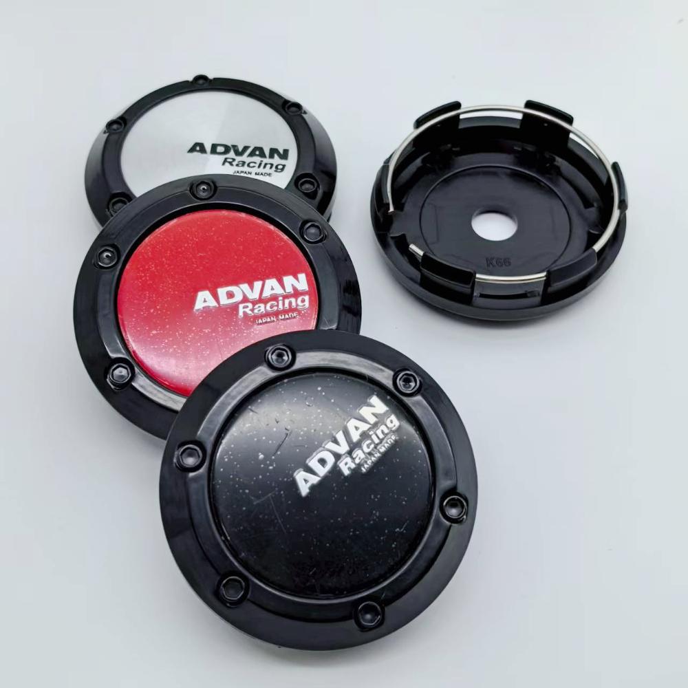 4pcs 66mm Car Wheel Center Caps With Advan Logo Emblem Badge Wheel Hubcaps Rims Hub Center Dust Cover Car Styling Accessories