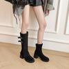 Two-wear Long and Short Boots 2025 Autumn and Winter New Removable Stacking Boots Thick High-heeled Thick-soled High Boots Retro Trouser Tube Boots
