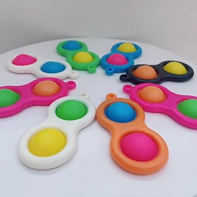 Push Bubble Toy Keychain Pendant Stress Anxiety Relief Bubble Popping Toy Bubble Squeeze Sensory Fidget Toy Party Favors