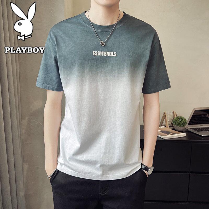 PLAYBOY Men s Short Sleeve Round Neck T-Shirt 3XL серый