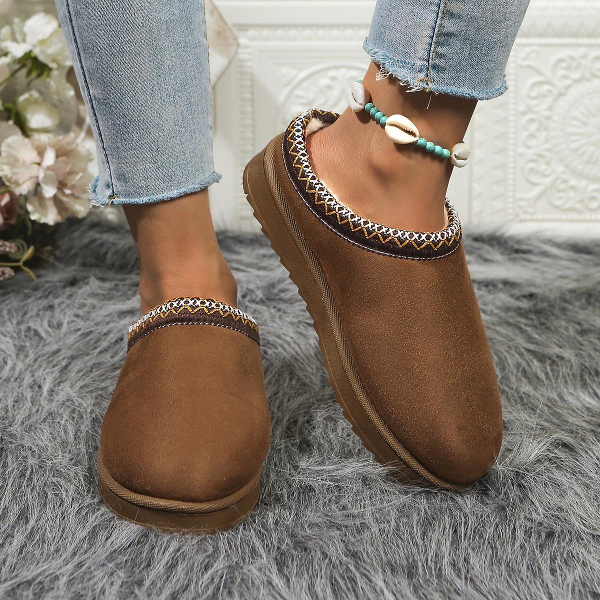 

Женские Удобные Модные Слипперы из Стопроцентного Хлопка--Плюшевая Подкладка Теплые с Поддержкой Свода Стопы Повседневные Домашние Уличные Туфли 44