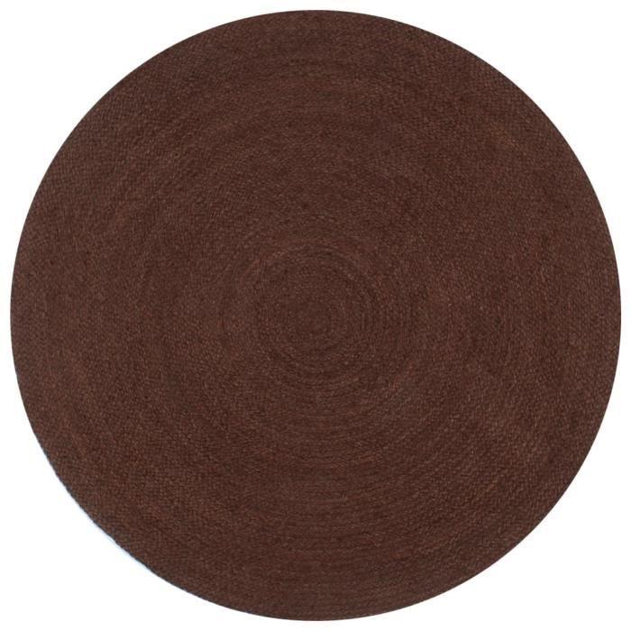 Tapis - vidaXL - Jute Rond 180 cm - Marron - Fait à la main - Naturel