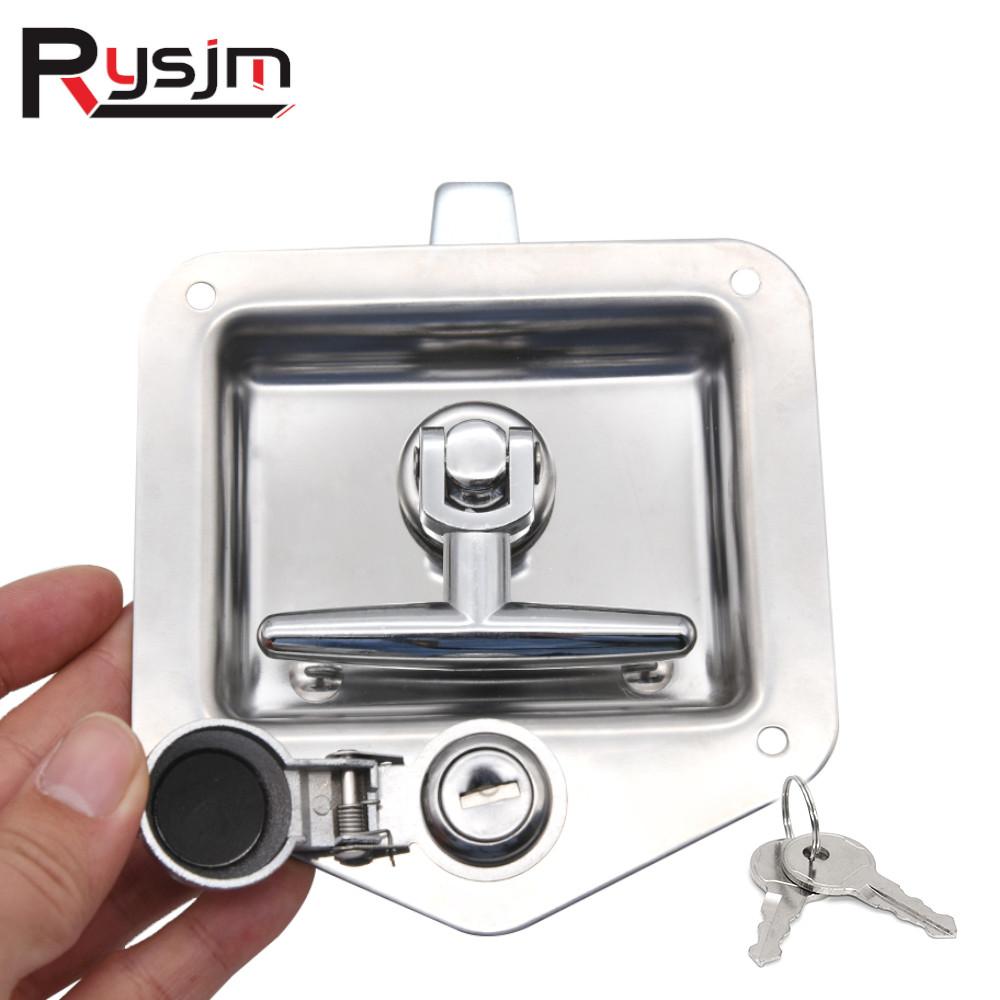 Panel Lock Duty Trucks Stainless Steel Recessed Paddle Handle Locks with Linkage T-folding Handle for Large Heavy Camper Trailer
