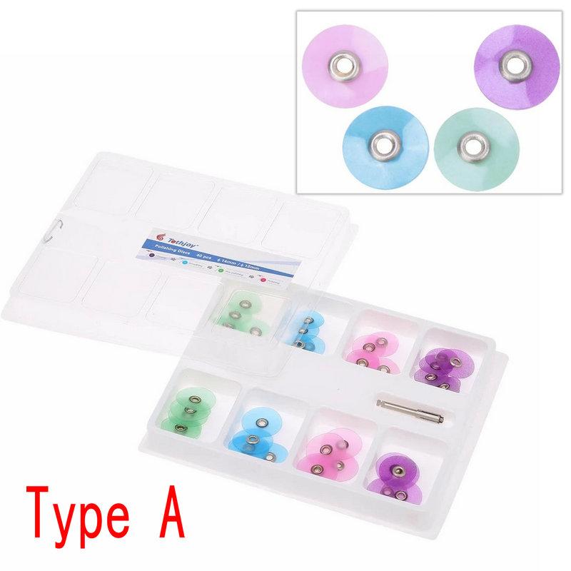 40 stk tannpoleringsskiver poleringsstrimler spindelsett tannlegeutstyr Harpiksfyllingsmateriale for tannlege