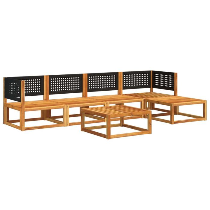 VidaXL 6-Piece Garden Sofa Set with Cushions In Acacia Wood and Rattan 3278873