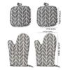 MDNG Cotton Linen Heat Resistant Oven Mitts & Pot Holders