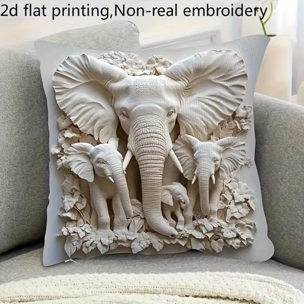 Sofa Pillow Pillowcase Skin-friendly Short Plush Cute Animal Cat Pillow Cover Living Room Cushion Cover Without Core