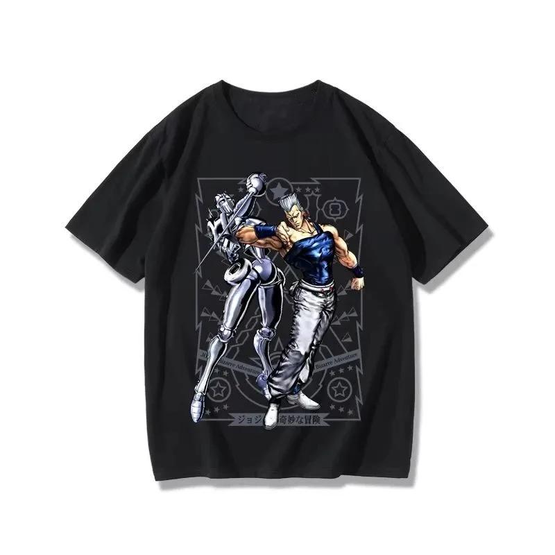 Jotaro Kujo Star Platinum Kira Yoshikage Printing Tops JoJos Bizarre Adventure Animation Derivatives TShirt High Street Tee