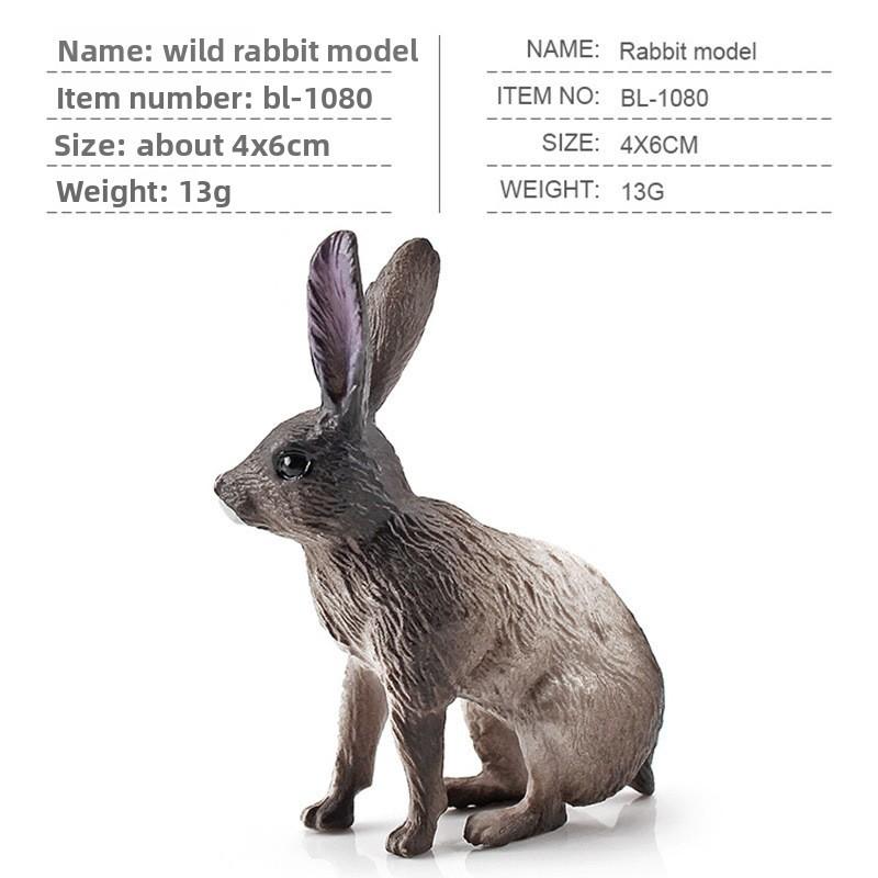 

Simulated White Gray Brown Wild Rabbit Model Desktop Ornament For Children Style 1