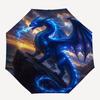 Dragon, FantasyThemed Automatic Opening and Closing Umbrella 8 Ribs, Suitable for Leisure and Going Out, Outdoor Accessory, Gothic Style,