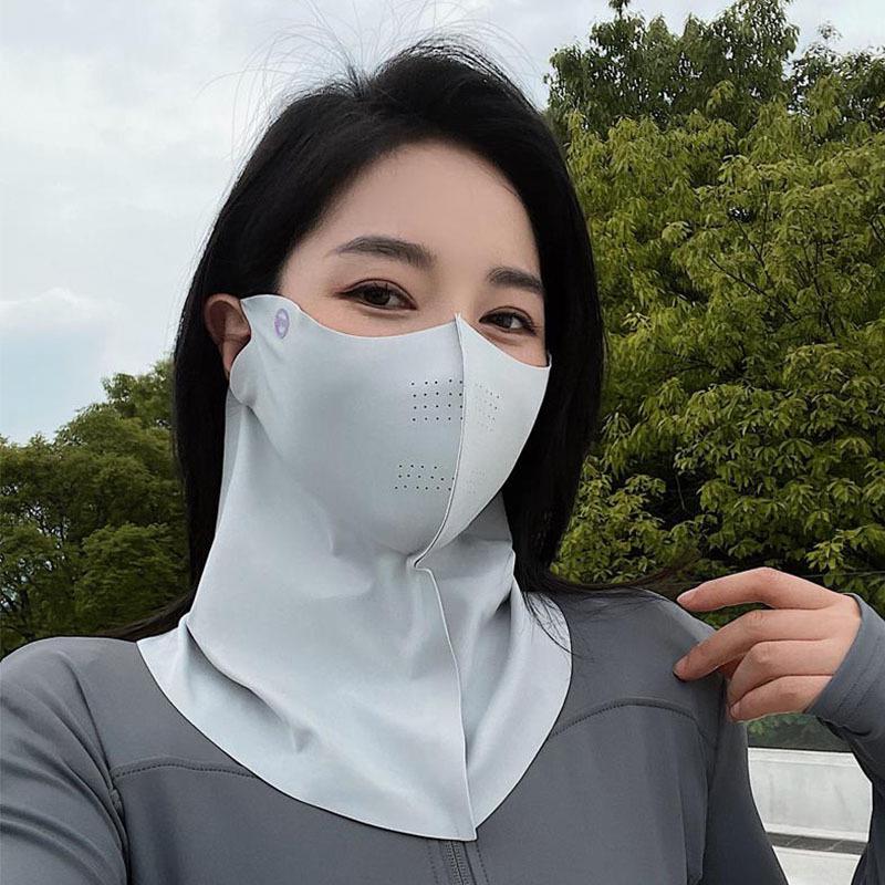 Sunshade Facekini: Full-Coverage UV Protection Mask for Women - Breathable Neck and Face Shield