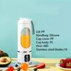 Tragbarer, über USB aufladbarer Mixer und Entsafter – leicht zu reinigen, perfekt für Obst- und Gemüsegetränke, Milchshakes