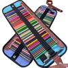 50 Colored Wooden Pencils In Roll-Up Case for Students and Artists