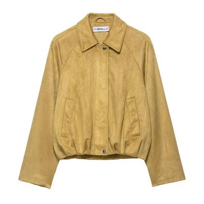 Women's Autumn Suede-Effect Slimming Bomber Jacket: Versatile European and American Style